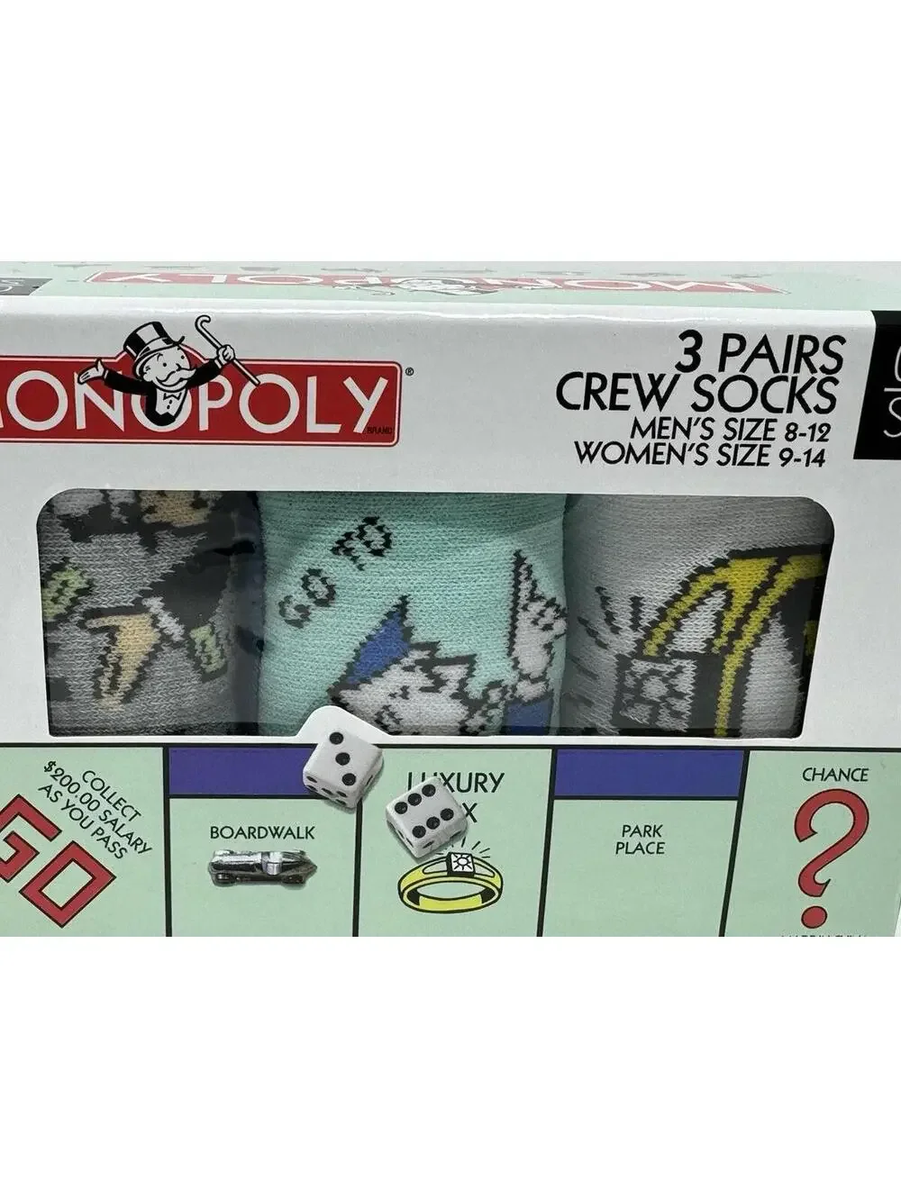 Odd Sox, Funny Crew Socks, Monopoly Board Game, Adult Large Men 8-12 Christmas - Picture 3 of 9